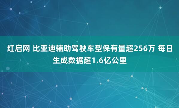 红启网 比亚迪辅助驾驶车型保有量超256万 每日生成数据超1.6亿公里